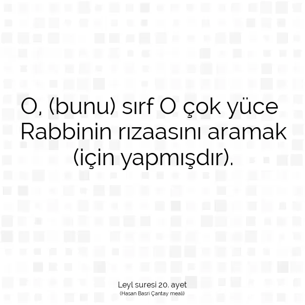 Ayetbul | Kuran Mealleri | Quran | Leyl suresi 20. ayet