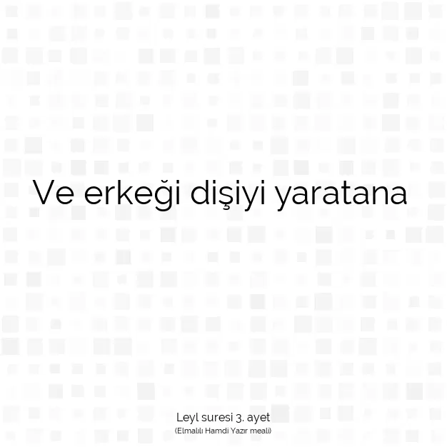 Ayetbul | Kuran Mealleri | Quran | Leyl suresi 3. ayet