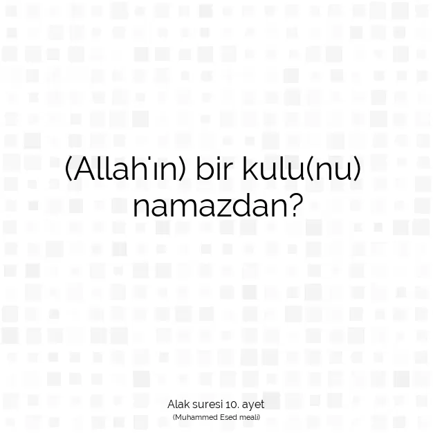 Ayetbul | Kuran Mealleri | Quran | Alak suresi 10. ayet