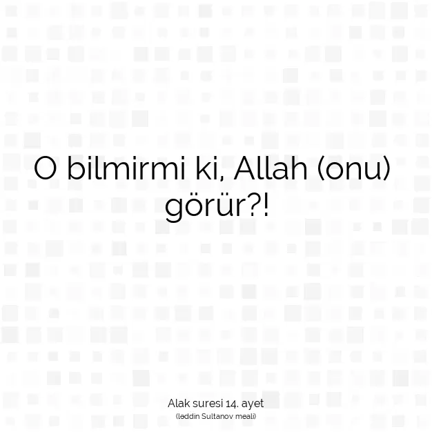 Ayetbul | Kuran Mealleri | Quran | Alak suresi 14. ayet