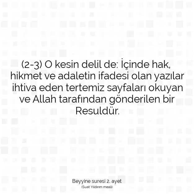 Ayetbul | Kuran Mealleri | Quran | Beyyine suresi 2. ayet