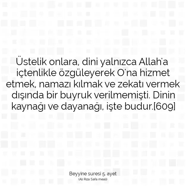 Ayetbul | Kuran Mealleri | Quran | Beyyine suresi 5. ayet