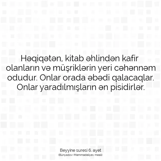 Ayetbul | Kuran Mealleri | Quran | Beyyine suresi 6. ayet