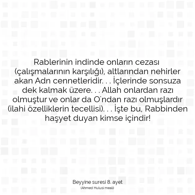 Ayetbul | Kuran Mealleri | Quran | Beyyine suresi 8. ayet