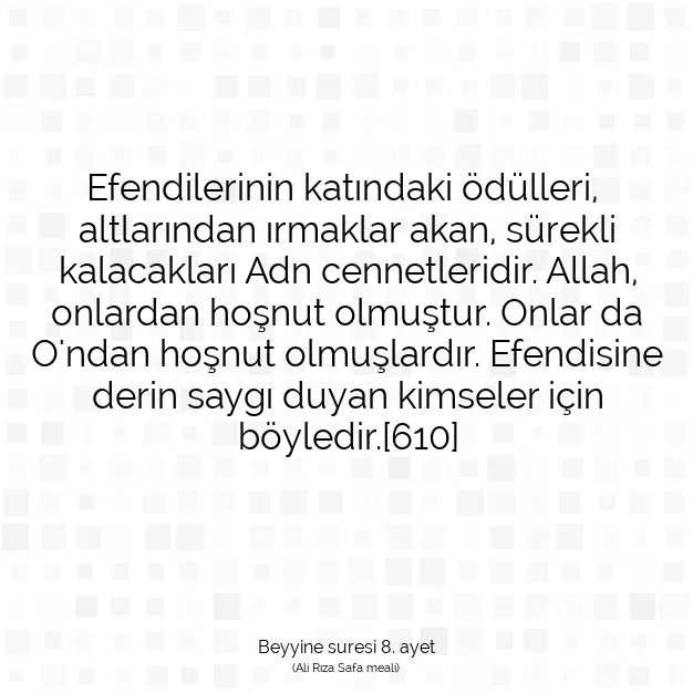 Ayetbul | Kuran Mealleri | Quran | Beyyine suresi 8. ayet