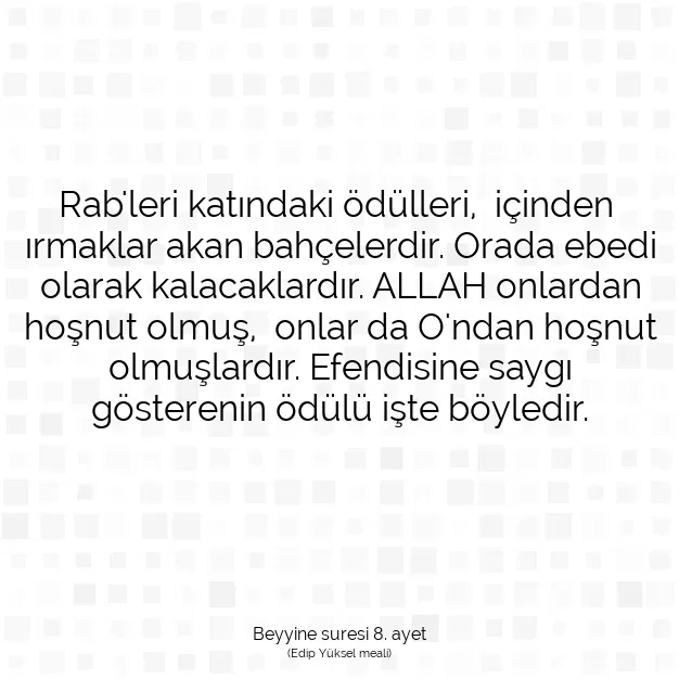 Ayetbul | Kuran Mealleri | Quran | Beyyine suresi 8. ayet