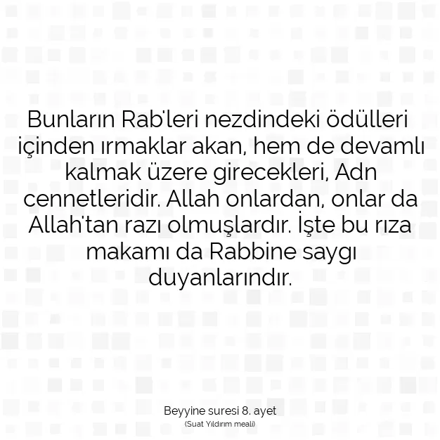 Ayetbul | Kuran Mealleri | Quran | Beyyine suresi 8. ayet